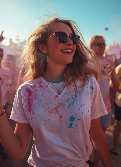girl at a beach party